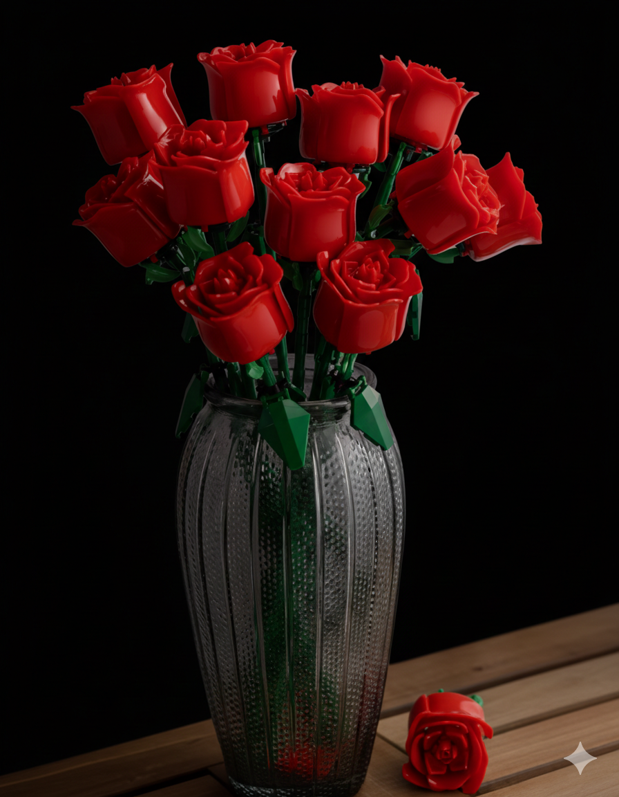 Eternal Velvet Rose – Róża z Klocków