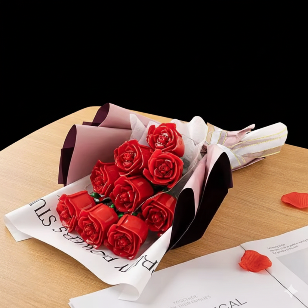 Eternal Velvet Rose – Róża z Klocków