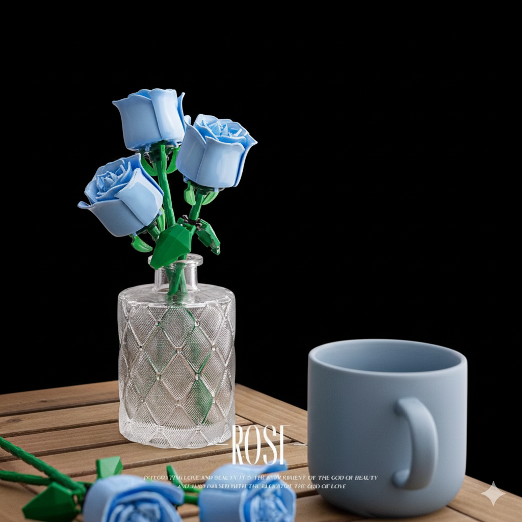 Eternal Velvet Rose – Róża z Klocków