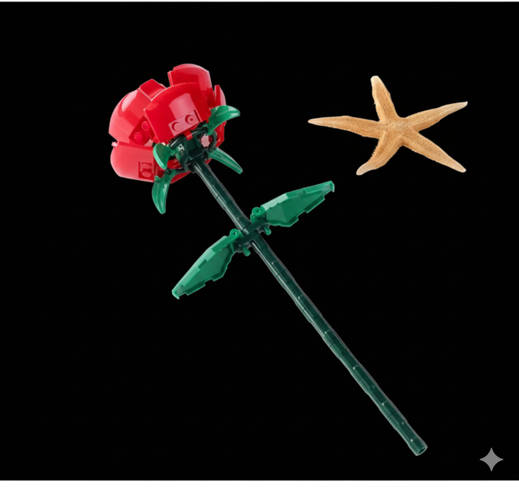 Eternal Velvet Rose – Róża z Klocków